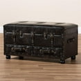 thumbnail image 4 of Bowery Hill Dark Brown Faux Leather Upholstered Storage Trunk Ottoman, 4 of 13