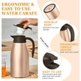 thumbnail image 3 of 2 Pcs Thermal Coffee Carafe Insulated Stainless Steel Coffee Carafe for Hot Liquid Vacuum Thermal Pot Creamer Pitcher Dispenser with Brushes Keeping Hot Water Milk(Rose Gold), 3 of 13