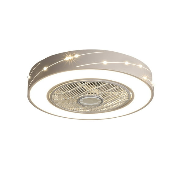 ChicHomey Modern LED Ceiling Fan Light Dimmbale Invisible Blades 3 Wind Speeds Fan Lamp