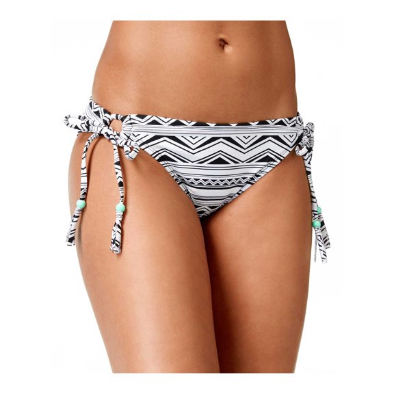 BIKINI NATION Juniors Tribal Print Bikini Bottom Black and White Small S Ladies