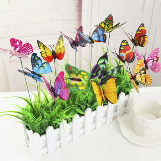 50PCS Butterfly Decorations, Garden Butterflies on Sticks