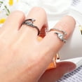 thumbnail image 3 of Miangastore 2Pcs Open Adjustable Ring Silver Black Alloy Cool Statement Rings For Couples, 3 of 8