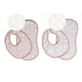 thumbnail image 3 of Bacati - Muslin 4 pack Bibs/Burp Cloths Girls Petals Floral Coral, 3 of 7