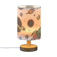 thumbnail image 2 of Cartoon Space Rockets and Planets Bedside Desk Lamp LED Table Nightstand Lamps Warm Light Fabric Lampshade for Home Bedroom Office Living Room Decor, 2 of 7