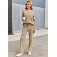 thumbnail image 2 of Ekouaer Pajamas for Women 2 Piece Lounge Set Fuzzy Fleece Long Sleeve Pullover Sweater Top Wide Leg Pants Set Outfits, 2 of 5