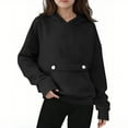 thumbnail image 2 of Cowsor Hoodies for Girls Cute Fleece Lined Crewneck Sweatshirts Fall Fashion Casual Y2K Pullover Tops, 2 of 5