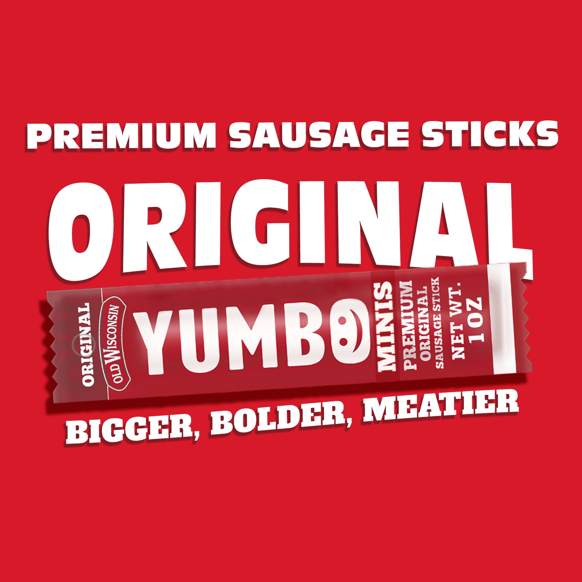 Yumbo  Premium Original Flavor Summer Sausage Deli Sticks, 1oz 15 Count Bag, Made by Old Wisconsin