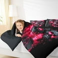 thumbnail image 4 of Manfei Spooky Halloween Skeleton Bedding Comforter Set,Horror Gothic Skull Twin Comforter Sets,Red Black Bedding Set For Boys Kids,Microfiber Bedroom Decor Reversible,2 Pieces, 4 of 8