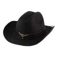 thumbnail image 3 of Sombrero de vaquero occidental clásico, de para , vacaciones al aire libre, verano, hombres , negro Yinane Sombrero de vaquero, 3 of 8