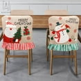 thumbnail image 3 of Gustave Christmas Chair Covers Xmas Dining Room Chair Back Slipcovers for Holiday Decoration, Home Decor, Ceremony (Snowman), 3 of 9