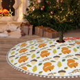 thumbnail image 6 of Rocae Squirrel Eating Nuts for Christmas Tree Skirt with Pom Pom Trim for Holiday Party for Holiday Home Decor Indoor Outdoor-48", 6 of 7