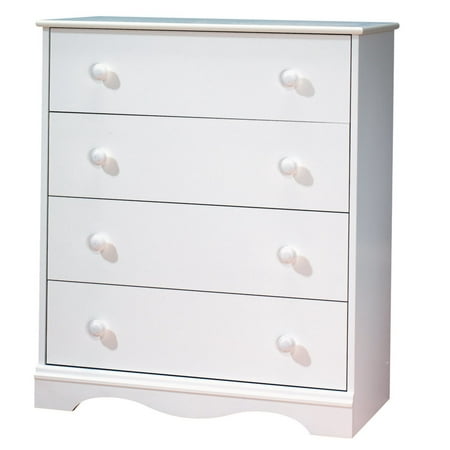 South Shore Angel Traditional 4 Drawers Chest, White