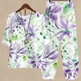 thumbnail image 1 of Puntoco-Conjunto de traje de dos piezas para mujer, top corto con cuello redondo y pantalones informales, estampado de verano, liquidación Puntoco Puntoco-3427, 1 of 5