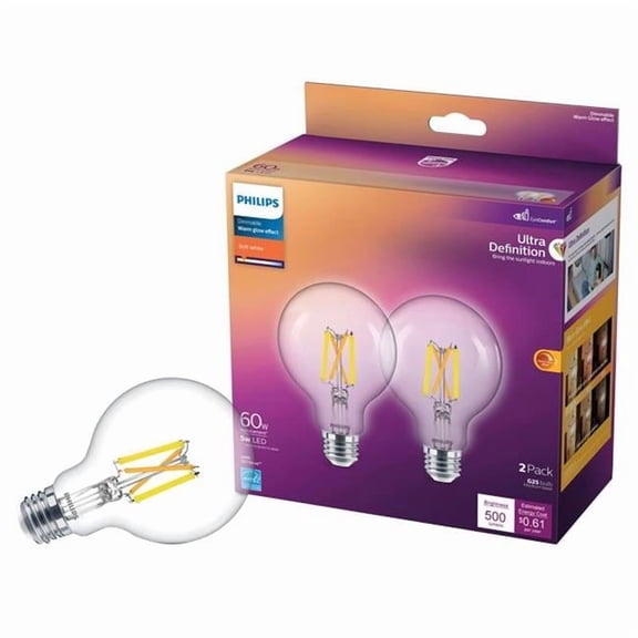 Philips 2pk 60w G25 Wg Led Bulb 564906