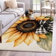 thumbnail image 3 of Yellow Sunflower Area&nbsp;Rug 3x5ft Spring Flower Floral Green Leaf Black White Bow Non-Slip&nbsp;Washable Square&nbsp;Rugs Soft Felt Indoor Floor Mat for Bedroom Kitchen Living Room Bathroom, 3 of 9