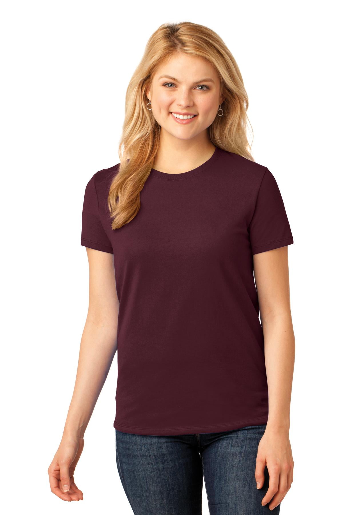 District Made Women's Perfect Weight Crewneck T-Shirt - Jet Black, Soft Ring-Spun Cotton