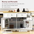 thumbnail image 6 of BIGWOO Large Kitchen Island with Drop Leaf and Power Outlet,Rolling Kitchen Storage Cart for Kitchen or Dining Room,48 inch White, 6 of 9