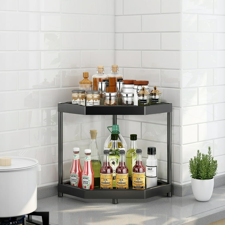 Villertech 2 Tier Corner Shelf Countertop Bathroom Counter