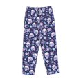 thumbnail image 4 of Balery Skull flower white blue print Women's Pajama Pants,Ultra Lightweight Pjs,Lounge Pant-Medium, 4 of 9