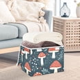 thumbnail image 5 of Red Mushroom Large Storage Bins with Linen Collapsible Lid Storage Box 16.7 x 12.6 x 11.8in, 5 of 7