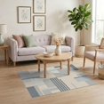 thumbnail image 3 of ODIKA 4'x6' Ultra-Soft Area Rug, Striped Contemporary Interlocking Rectangular Blocks Minimalist None Washable, Bare feet friendly, Silk-Touch for Bedroom Home office, 3 of 7