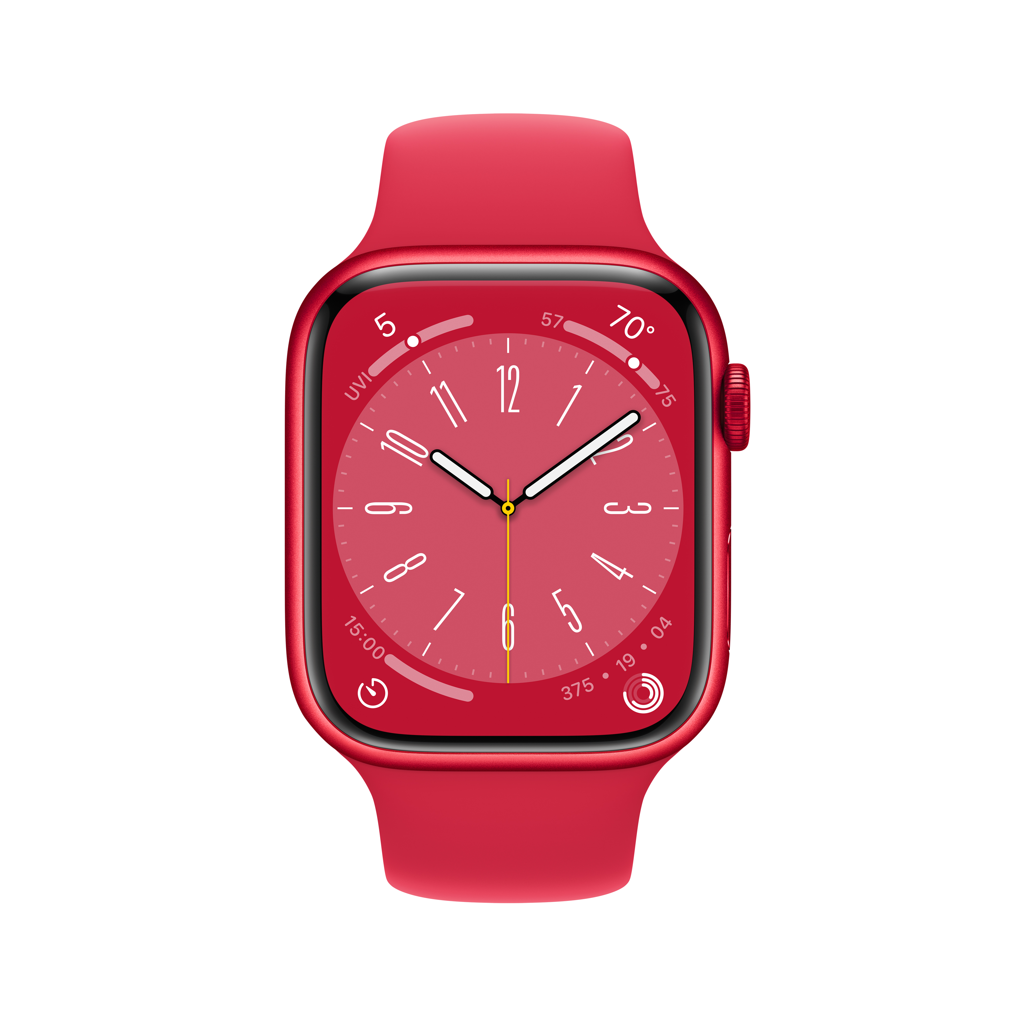 Apple Watch Series 8 GPS 45mm (PRODUCT)RED Aluminum Case with (PRODUCT)RED Sport Band - S/M. Fitness Tracker, Blood Oxygen & ECG Apps, Always-On Retina Display - image 3 of 9