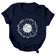 thumbnail image 2 of Women's Summer Sunflower T Shirt Cute Flower Graphic Loose Tees Crew Neck Short Sleeve Casual Tops, 2 of 7