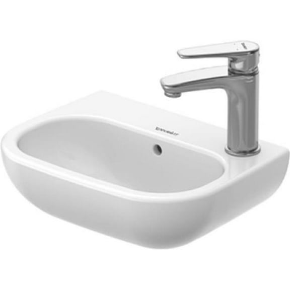 Duravit White Porcelain Wall-mount Single-basin Bathroom Sink 07053600082
