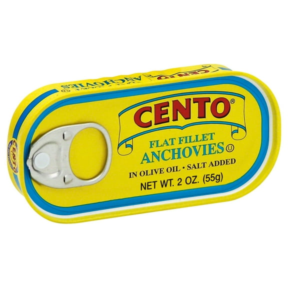 Pack of 2 Cento Flat Fillet of Anchovies in Olive Oil, 2 oz (Package May Vary)