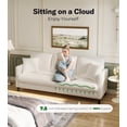 thumbnail image 3 of Welzona 83" Teddy Fabric Sofa, Modern 3-Seater Couch with 2 Throw Pillows, Tool-Free Assembly, Off White, 3 of 9