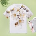 thumbnail image 5 of Bee And Flowers Women T-Shirt Classic O Neck T-Shirts Short-Sleeve Trendy Animal Print Design Tshirt Casual Clothing, 5 of 5