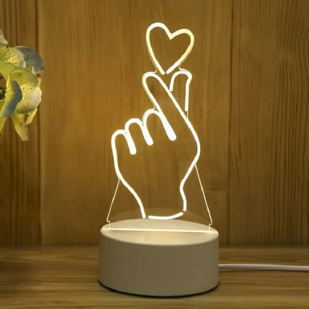 

Romantische Liefde 3D Acryl Led Lamp Voor Thuis Kinderen Nachtlampje Tafellamp Verjaardag Party Decor Valentijnsdag bedlampje