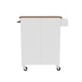 thumbnail image 6 of HLR Small Kitchen Islands Table with Storage, Rolling Wood Microwave Cart on Wheels for Dining Room, White, 6 of 17