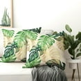 thumbnail image 2 of Tropical Green Leaves Pillow Covers 18x18 Set of 2 Palm Leaf Decorative Outdoor Throw Pillow Cases Standard Size Spring Summer Modern Botanical Pillowcases Cushion Cover for Sofa Couch Bed, 2 of 6