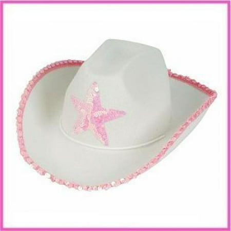 Rhode Island Novelty HACOWWP White Felt Cowgirl Hat with Pink Star