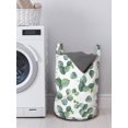 thumbnail image 3 of Leaf Laundry Bag, Watercolor Style Pattern Dollar Eucalyptus Leaves and Branches, Hamper Basket with Handles Drawstring Closure for Laundromats, 13" x 19", Green Pale Brown White, by Ambesonne, 3 of 4