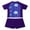 Purple Floral, variant on YONGHS Kids Girls Floral 2 Pieces Rash Guard Short Sleeve Top with Shorts Swimsuit 4-16