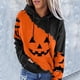 thumbnail image 1 of Sudadera con capucha para mujer, suéter con estampado de calabaza para Halloween, moda de otoño, manga larga, 1 of 4