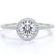 thumbnail image 1 of JeenMata Anillo de Bodas con Halo de Moissanita de Corte Redondo de 1,75 Quilates en Oro Blanco de 18 K sobre Plata, 1 of 6