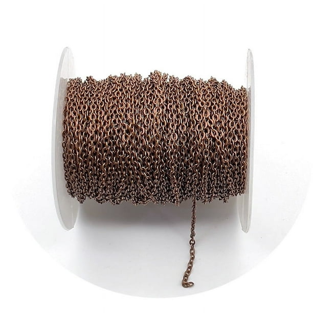 Zhuge Cadena de eslabones de cable de 5 yardas a granel para collares, accesorios de joyería para hacer joyas por su cuenta