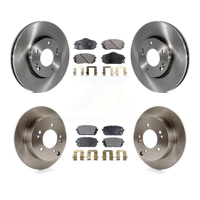 Transit Auto Front Rear Disc Brake Rotors and Ceramic Pads Kit for Car 2007-2009 Kia Rondo K8T-101430