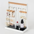 thumbnail image 7 of Jewelry Organizer Stand Holder, Metal and Wood 3 Tier Jewelry Display Earring Organizer Ring Tray and Hooks Stand Storage Necklaces Bracelets Rings Watches Jewelry Towers for Women Girls Gift, 7 of 7