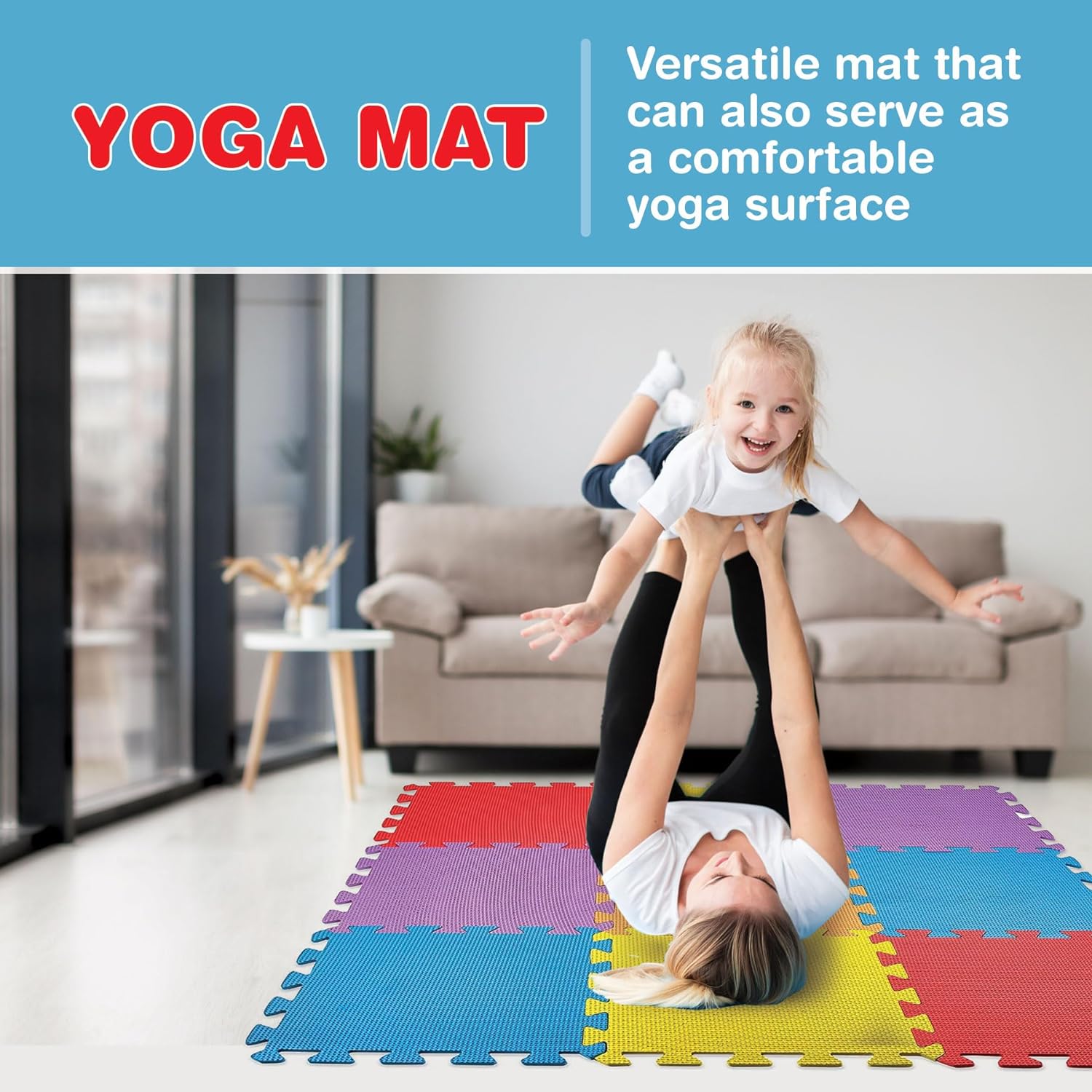 MEDca One Size Multicolor EVA Interlocking Floor Play Mats for Kids, 10-Piece