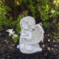 thumbnail image 2 of Northlight 6" Ivory Sitting Angel with Bird Outdoor Garden Statue, 2 of 5