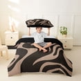 thumbnail image 2 of Homewish Retro Wavy Swirl Twin Duvet Cover,Aesthetic Geometric Twin Bedding,Brown,Black Reversible,2-Piece,1 Duvet Cover and 1 Pillowcase, 2 of 6