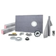 thumbnail image 4 of VEVOR Shower Curb Kit, 38"x60" Watertight Shower Curb Overlay with 4" ABS Offset Bonding Flange, 4" Stainless Steel Grate, 2 Cuttable Shower Curb and Trowel, Shower Pan Slope Sticks Fit for Bathroom, 4 of 9