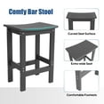 thumbnail image 4 of Bstjewey 3Pcs Outdoor Bar Set, 55" Rectangular HIPS High Table & 2 Bar Stools, for Patio, Poolside, Balcony, or Deck,Black, 4 of 7