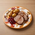 thumbnail image 4 of WWC 20 pcs Fall Tableware Set, 7 inch Pumpkin and Maple Leaf Disposable Paper Plates for 20 Guests, Thanksgiving Decor for Party Gatherings Supplies, 4 of 7