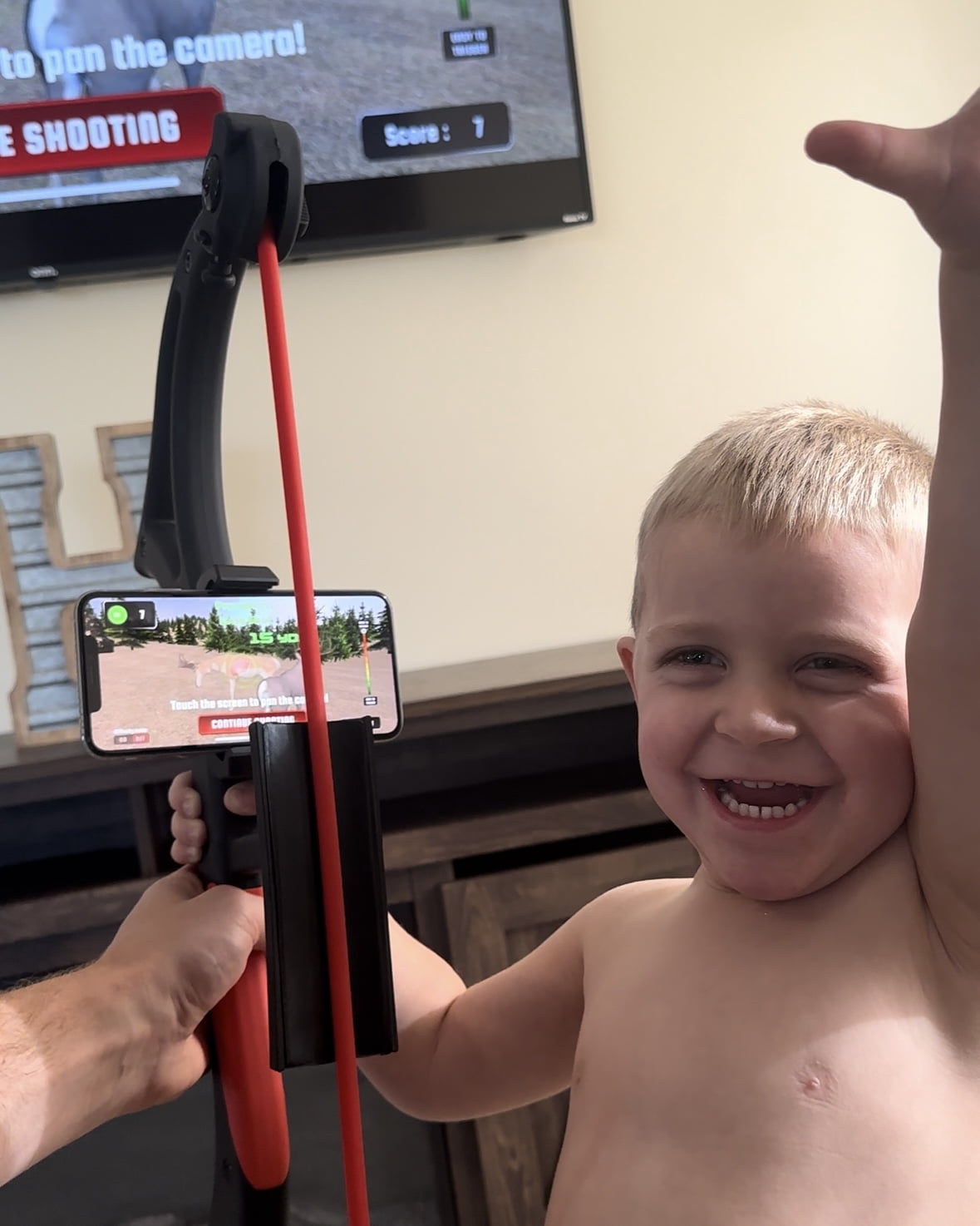AccuBow Nano Black Youth Virtual Archery Gaming & Shooting - 5-40lbs Adjustable Resistance, Phone Mount Included, Compact & Lightweight, Ambidextrous