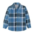 thumbnail image 7 of HOMADLES Boys Long Sleeve Button Down Shirts Plaid Shirt Lapel Pocket, Uniform Shirt Blue 12 Months, 7 of 7